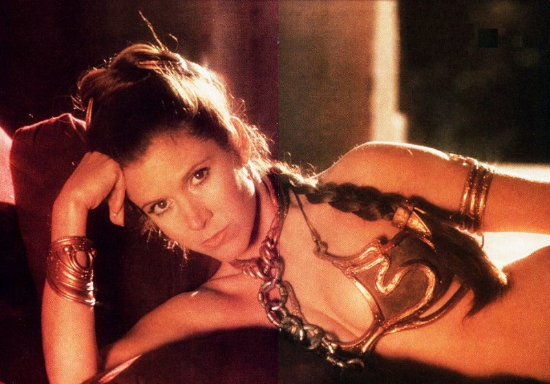 A long time ago, in a galaxy far, far away, Carrie Fisher was young and skinny enough to pull off dressing like a space hooker...