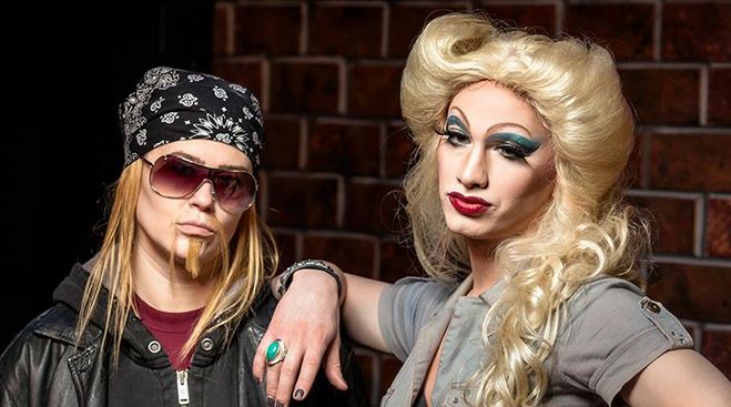 Erin Stewart is Yitzhak and Jerick Hoffer is Hedwig in Balagan Theatre and Seattle Theatre Group's HEDWIG AND THE ANGRY INCH. Photo Credit: Christopher Nelson Photography