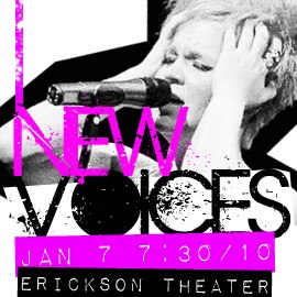 The ridiculously talented Kirsten DeLohr Helland is just one of the many terrific performers at tonight's "New Voices 14" at the Erickson Theater on Capitol Hill.