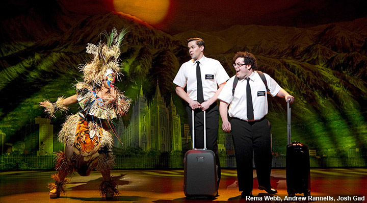 Rema Webb, Andrew Rannells and Josh Gad from the original Broadway cast of "The Book of Mormon". Photo: ©2011 Joan Marcus