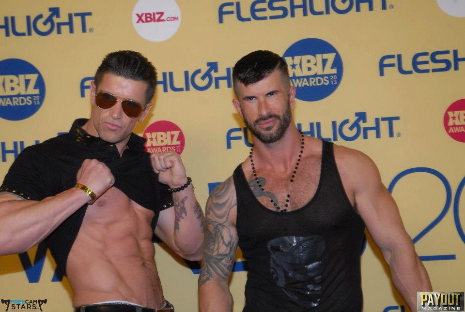 Trenton Ducati and Adam Killian at the XBiz Awards in Los Angeles on Friday where Trenton won Best Gay Performer.