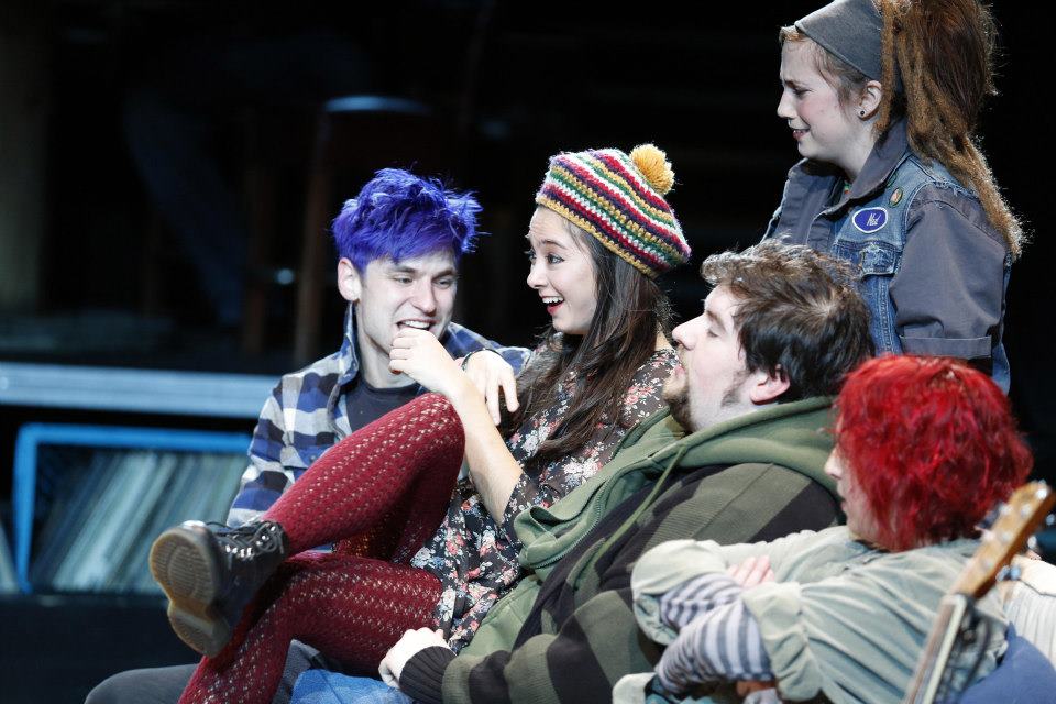"These Streets" is the original new play about the rock n' roll years of early 90's Seattle. Pictured: Peter Richards, Hollis Wong-Wear, Samie Spring Detzer, Evan Crockett, Terri Weagant Photo Credit: © Stacey Wescott