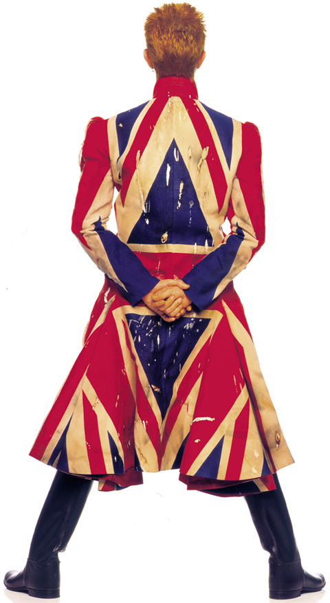 Original photography for the Earthling album cover, 1997 Union Jack coat designed by Alexander McQueen in collaboration with David Bowie Photograph by Frank W Ockenfels 3 © Frank W Ockenfels 3