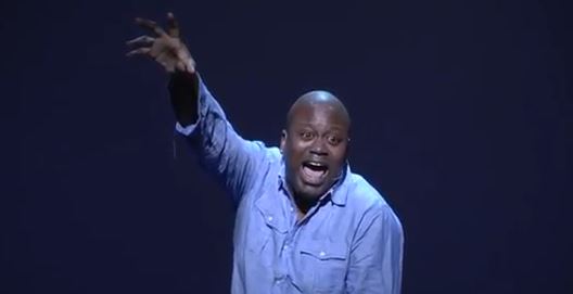 Actor Tituss Burgess tackles the aria "And I'm Telling You..." from "Dreamgirls" for the Broadway Backwards fundraiser in NYC last week.