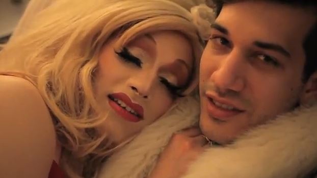Superstar Jinkx Monsoon and comedy partner Nick Sahoyah get cozy in "Drag Becomes Him 3" a new video by Alex Berry