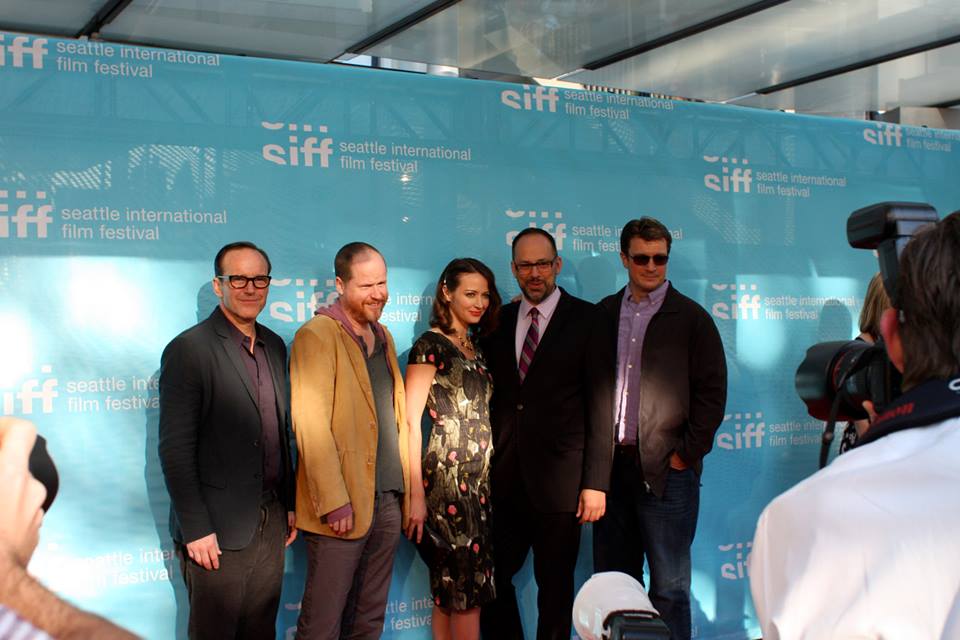 Actor Clark Gregg, director/writer/nerd god Joss Whedon, actress Amy Acker, autistic director Carl Spence, and star Nathan Fillion at the Red Carpet Opening Night Gala for SIFF 2013 and the film "Much Ado About Nothing". Photo: Dana Landon/It's My Darlin'