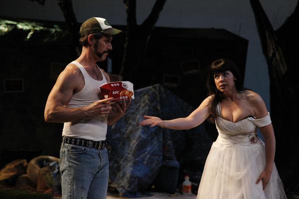 David Quicksall as Petruchio and Kelly Kitchens as Kate in Seattle Shakespeare Company’s 2013 production of “The Taming of the Shrew” Photo by Chris Bennion.