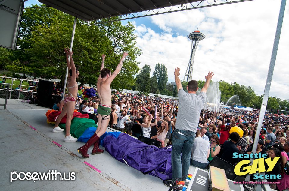 PrideFest 2012 at the DJ Stage. Photo: Ryan Georgi/Pose With Us for Seattle Gay Scene.com