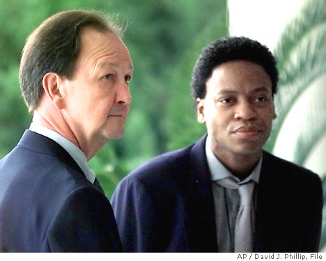 John Lawrence and Tyson Garner, the plaintiffs in Lawrence v. Texas the Supreme Court decision which ended sodomy laws in the US. Photo: David J. Phillips