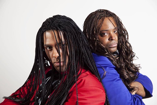 Andrew Lee Creech and Corey Spruill ARE Milli Vanilli in GIRL YOU KNOW IT'S TRUE at Theatre Off Jackson. Photo: Ian Johnston, Dangerpants Photography