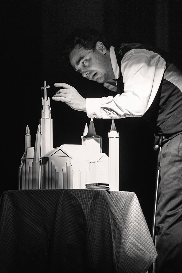 Matthew Gilbert's powerful performance in STAGEright's production of THE ELEPHANT MAN is the chief draw. (That model is also pretty neat, by Brandon Estrella). Photo: Galen Wicks Photography