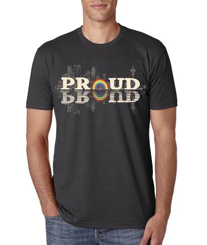 Corey R, Tabor's prize winning design for Seattle Pride's official 2014 t-shirt.