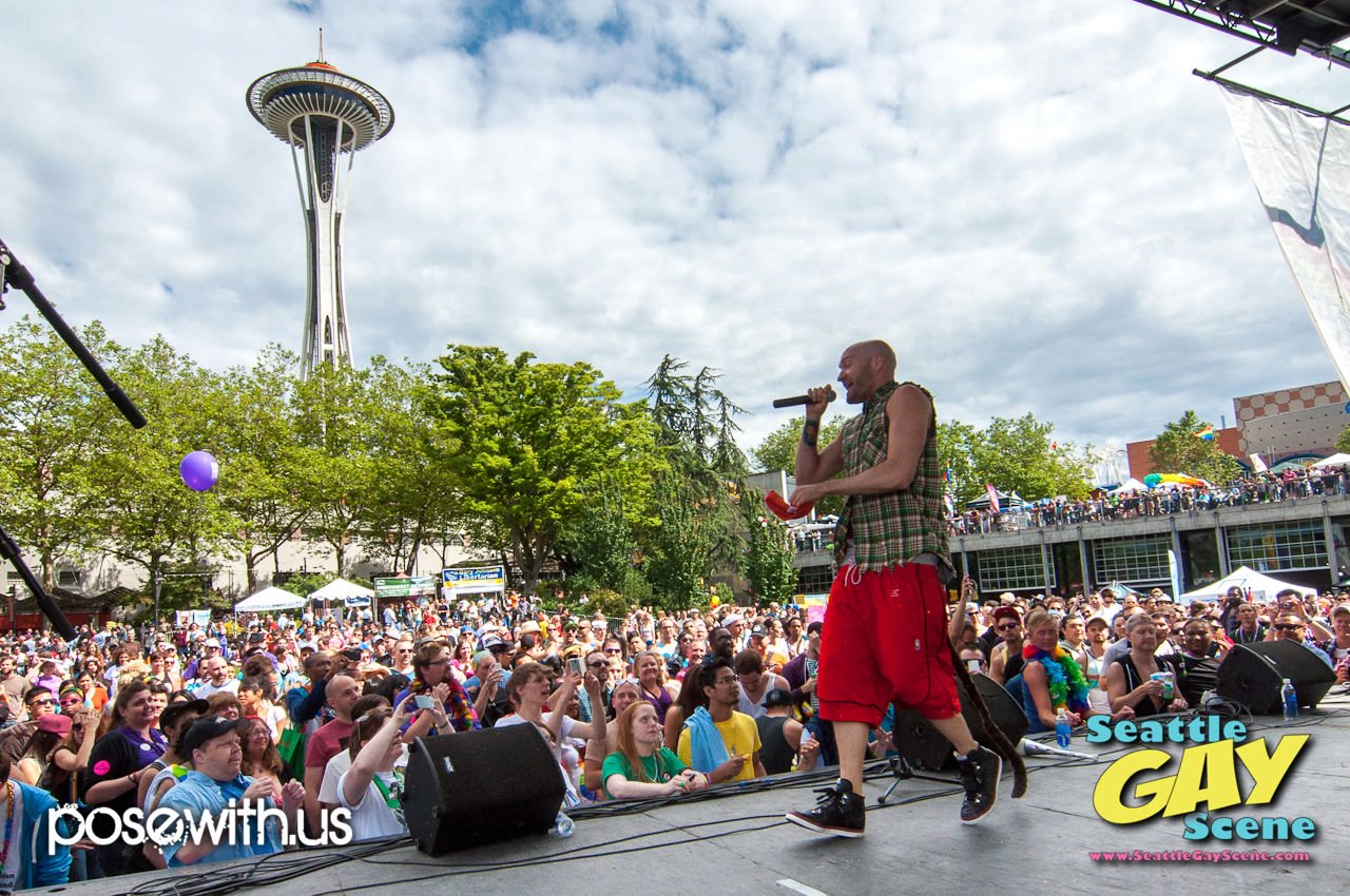 Rapper Cazwell entertains the crowd at PrideFest 2012. Photo: Ryan Georgi/PoseWith.Us for Seattle Gay Scene.com