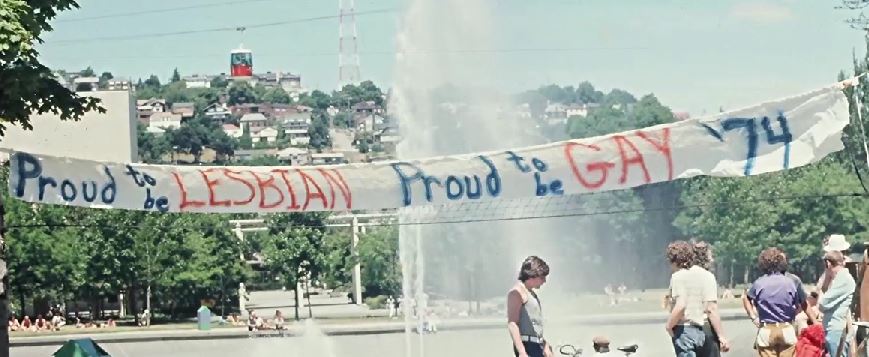 Gay activist/Seattle Pride co-founder David Neth snuck into Seattle Center to hang this banner in 1974. Hear his story and others in the amazing short documentary commissioned by Seattle Pride to honor 40 Years of Seattle Pride.