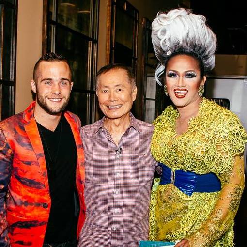 Jason Mueller (Aleksa's boyfriend), George Takei, and Aleksa herself at the Seattle Pride Brunch Photo by Nate Gowdy