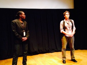 Skyler Cooper and Alexis Strtton at "At the Crossroads" shorts program